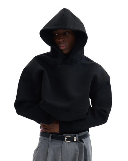 DEEP CUT BLACK HOODİE